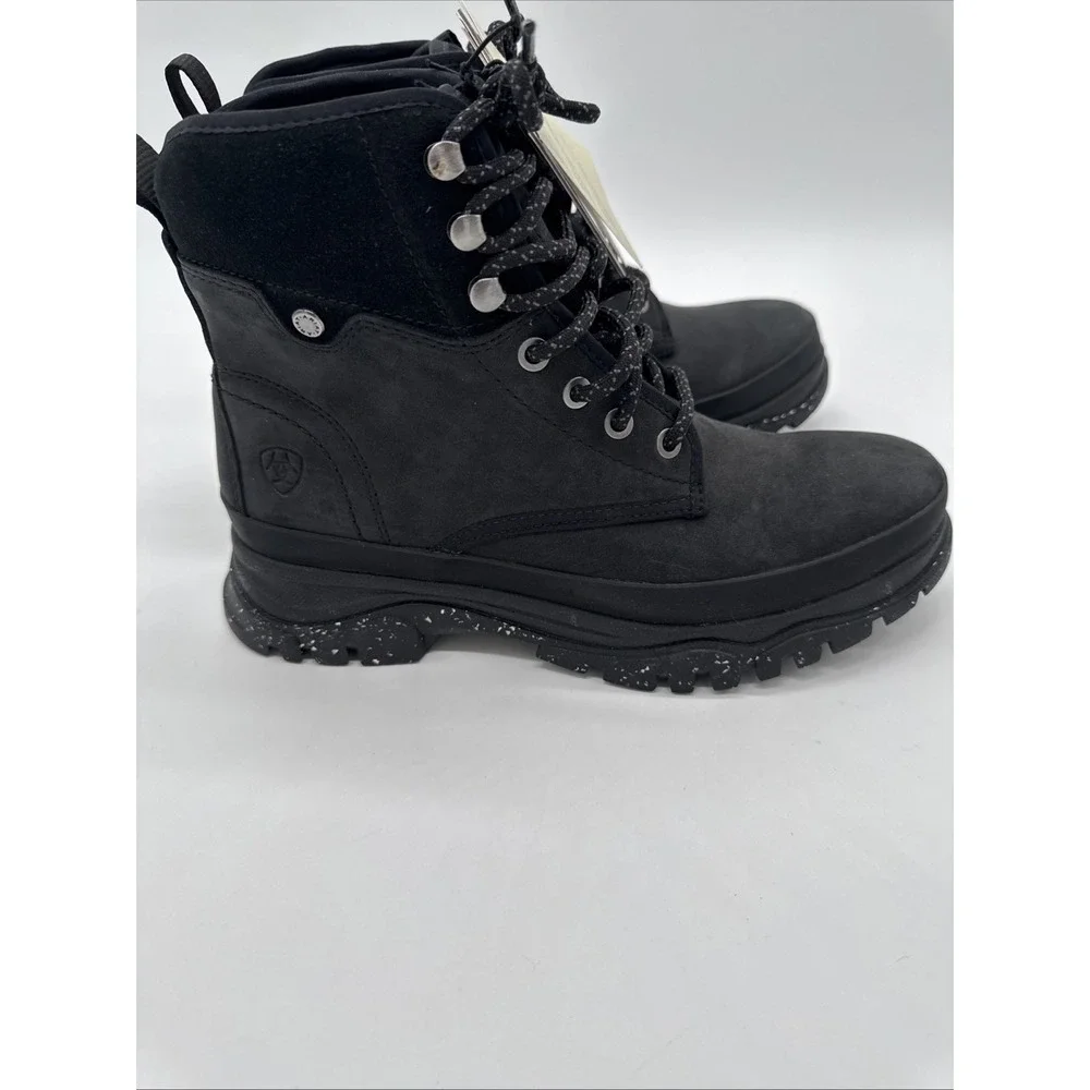 Ariat Moresby H2O Women 7.5B  oily Distressed Black Waterproof Boot‎ New